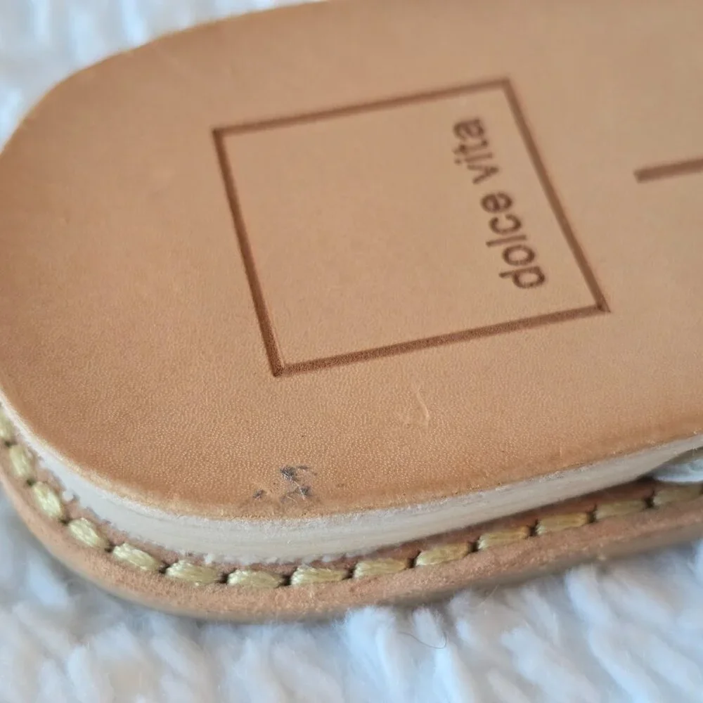 Dolce Vita Nelly Flat Sandals Beige White Neutrals Size 8 - Picture 14 of 16